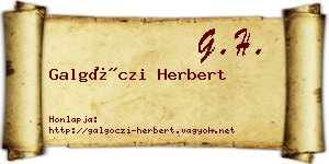 Galgóczi Herbert névjegykártya